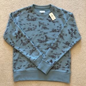 NWT L.L. Bean Signature Blue Bird Graphic Sweatshirt